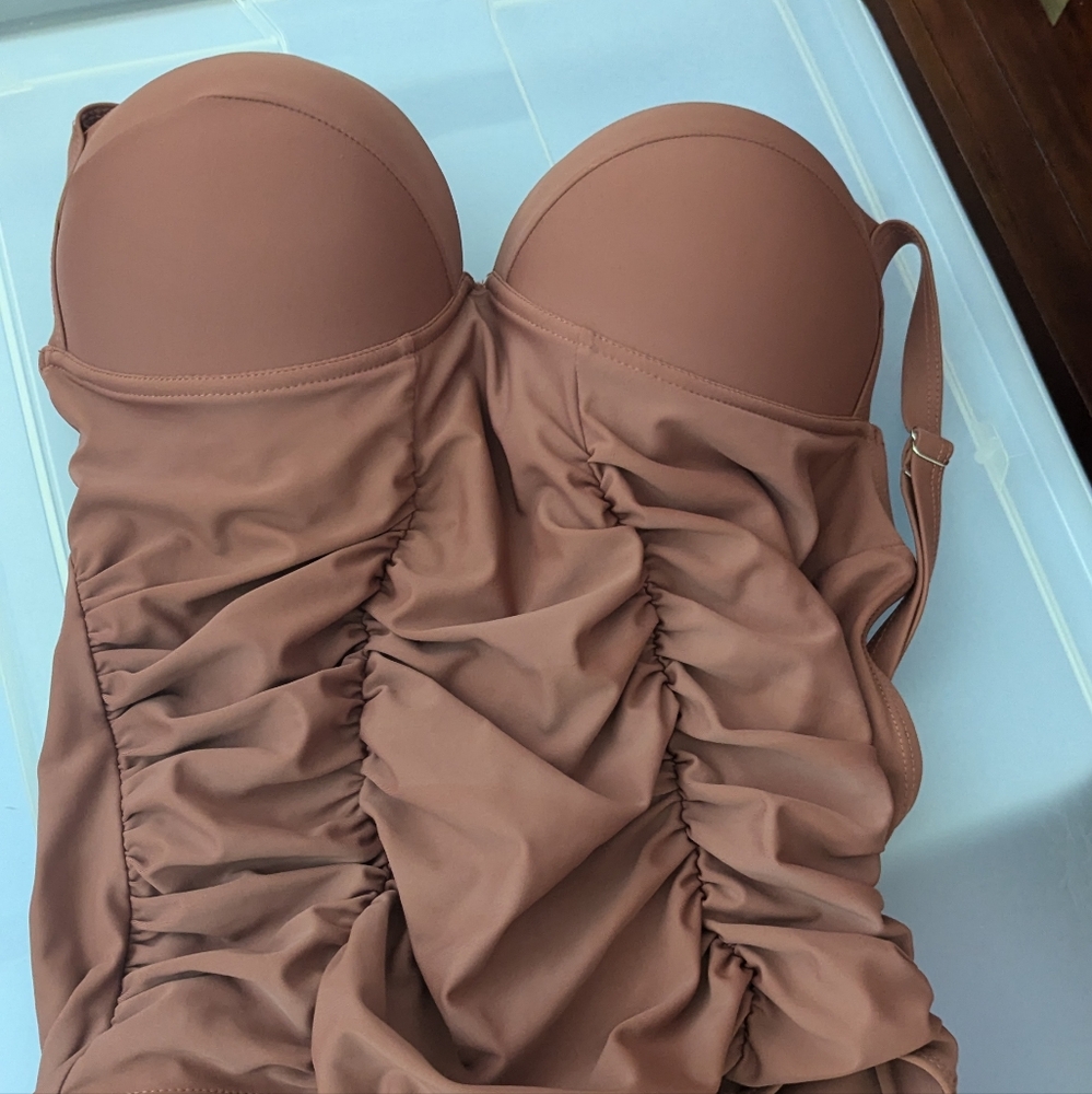 Tan One Piece Swimsuit